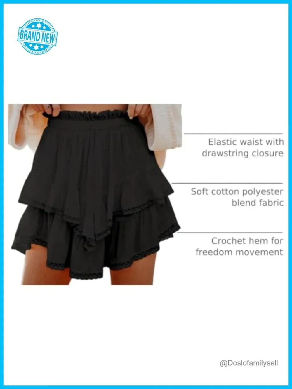 Flowy Ruffle Tiered Skorts High Waist Tennis Golf Active Shorts with Pockets